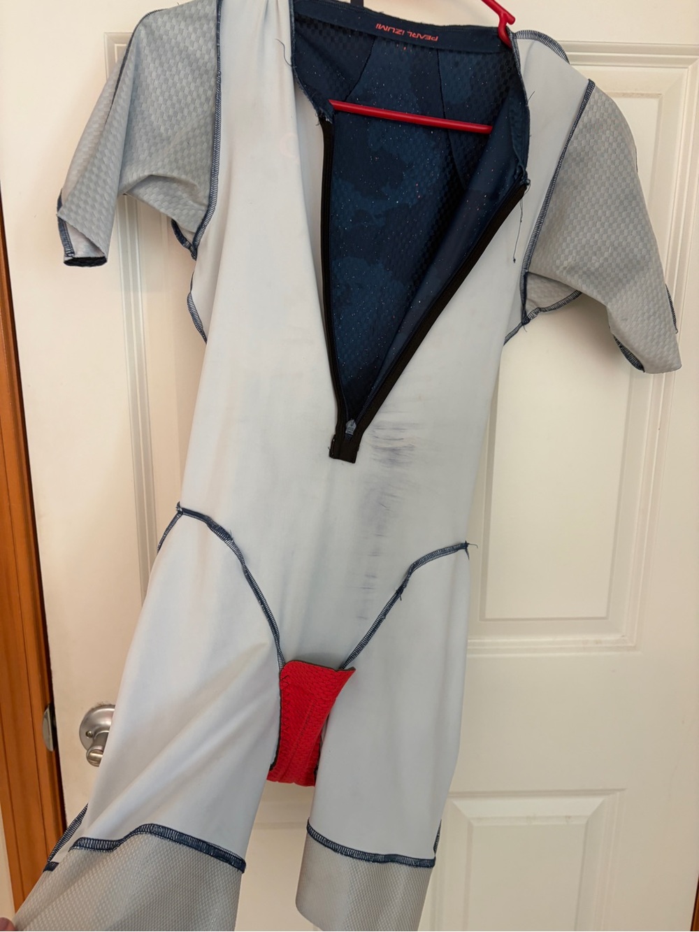 Pearl Izumi Team Octane Navy Blue Triathlon Suit with Coral Logo size Medium - Picture 5 of 9